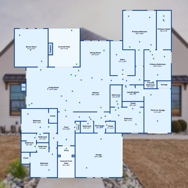 a house is shown with the floor plan displayed