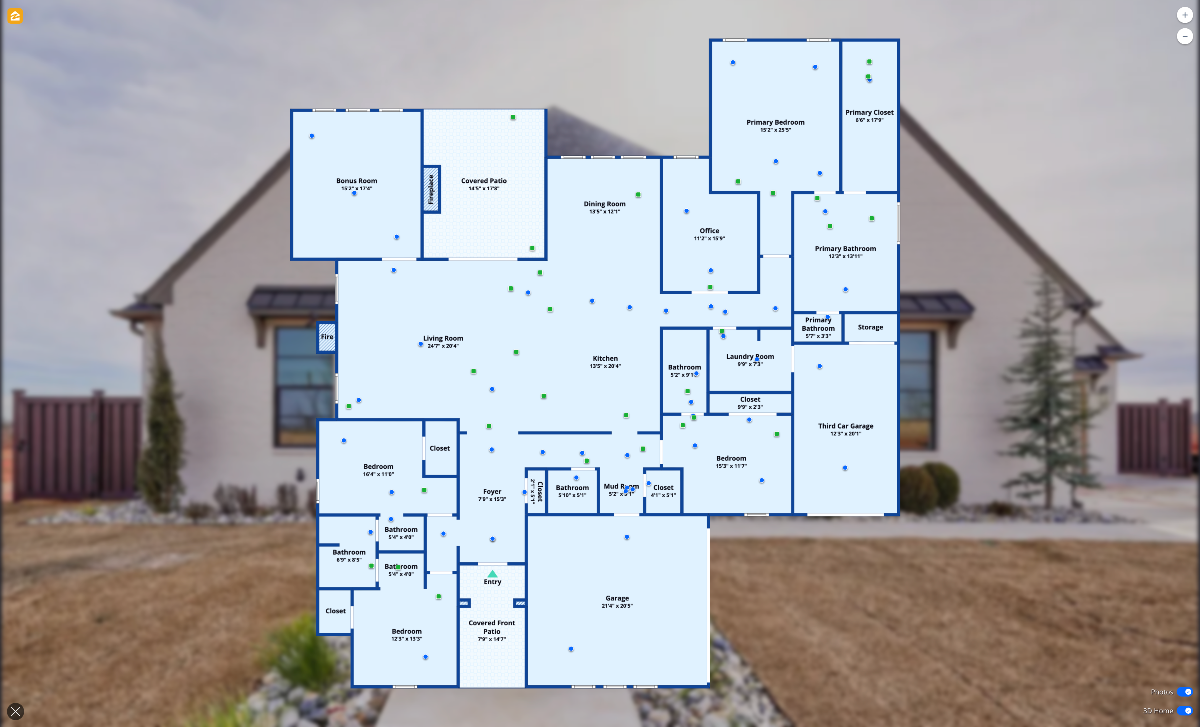 a house is shown with the floor plan displayed